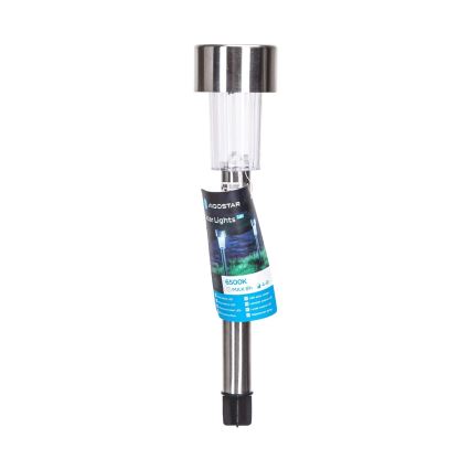 Aigostar - LED aurinkokäyttöinen lamppu LED/0,006W/1,2V 29,5 cm 40 mAh mattakromi 6500K IP44