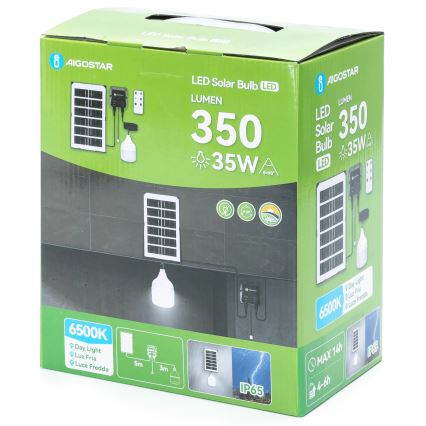 Aigostar - LED-aurinkokattokruunu LED/35W/12V 3000 mAh 6500K IP65 halkaisija 10 cm + kaukosäädin