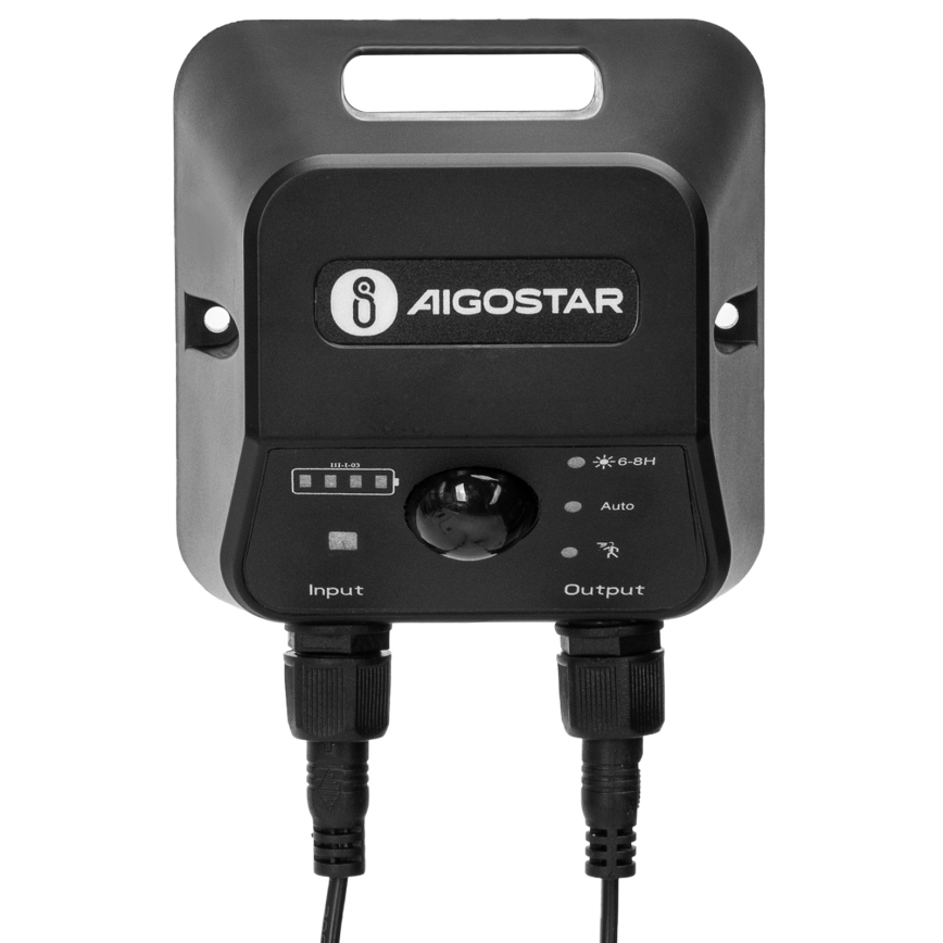 Aigostar - Aurinkokennolla varustettu LED-riippuvalaisin anturilla LED/70W/12V 6000 mAh 6500K IP65 halkaisija 23,5 cm + kaukosäädin