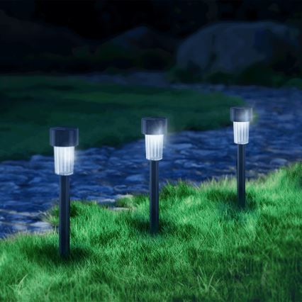 Aigostar - LED aurinkokennovalo hämäräkytkimellä LED/0,006W/1,2V 40 mAh 29,5 cm musta 6500K IP44