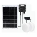 Aigostar - LED-aurinkovalaisin 2xLED/35W/12V, 6000 mAh, 6500K, IP65, halkaisija 16,8 cm + kaukosäädin