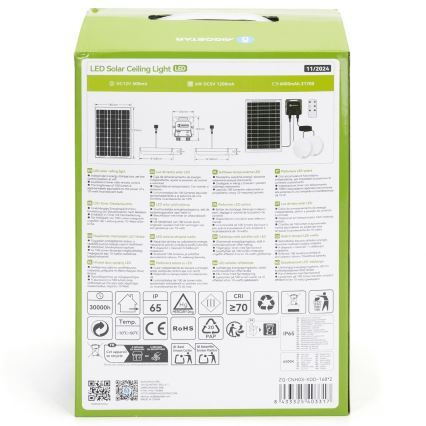 Aigostar - LED aurinkovalaisin 2xLED/35W/12V 6000 mAh 6500K halkaisija 16,8 cm + kaukosäädin