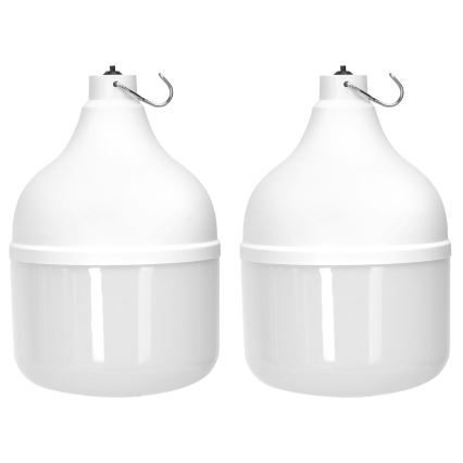 Aigostar - LED-aurinkokäyttöinen riippuvalaisin 2xLED/70W/12V 12000 mAh 6500K IP65 halkaisija 12 cm + kaukosäädin