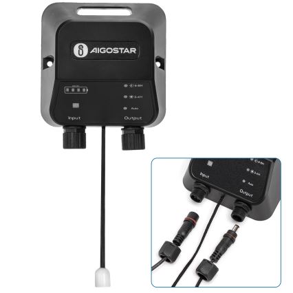 Aigostar - LED-aurinkovalaisin 2xLED/70W/12V 12000 mAh 6500K IP65 halkaisija 20,5 cm + kaukosäädin