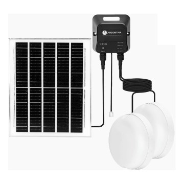 Aigostar - LED-aurinkovalaisin 2xLED/70W/12V 12000 mAh 6500K IP65 halkaisija 20,5 cm + kaukosäädin