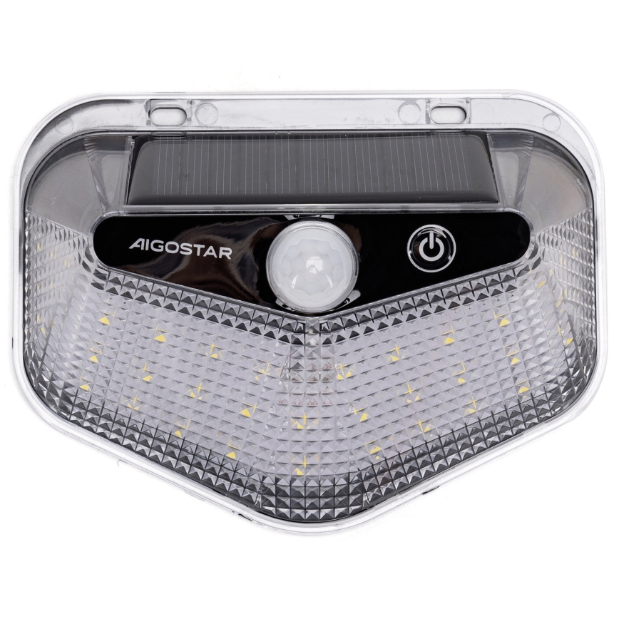 Aigostar - LED aurinkovalaisin anturilla LED/3,7V 6500K 500 mAh IP65 musta