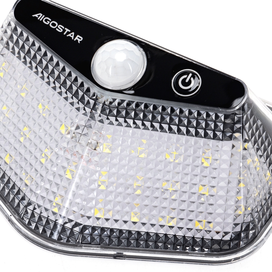 Aigostar - LED aurinkovalaisin anturilla LED/3,7V 6500K 500 mAh IP65 musta