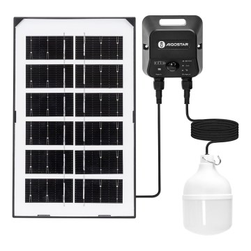 Aigostar - LED-aurinkovalaisin anturilla LED/35W/12V 3000 mAh 6500K IP65 halkaisija 10 cm + kaukosäädin