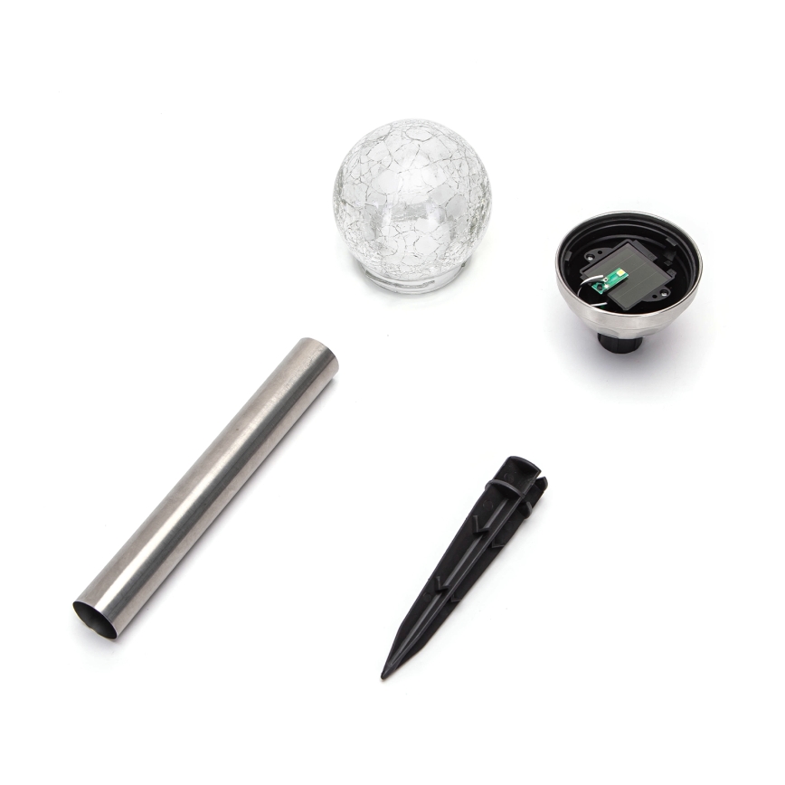 Aigostar - LED-aurinkovalaisin LED/0,006W/1,2V 37,8cm mattakromi 2700K IP44 100 mAh