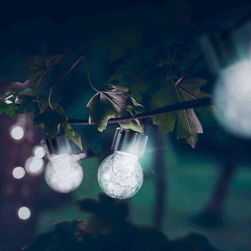 Aigostar - LED aurinkovalaisin LED/0,006W/1,2V mattakromi 6500K 100 mAh IP44