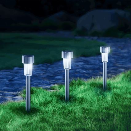 Aigostar - LED aurinkovalaisin LED/2V IP44 40 mAh mattakromi