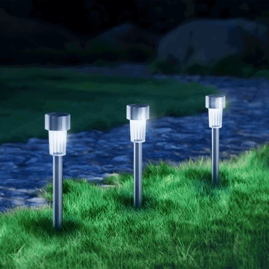 Aigostar - LED aurinkovalaisin LED/2V IP44 40 mAh mattakromi