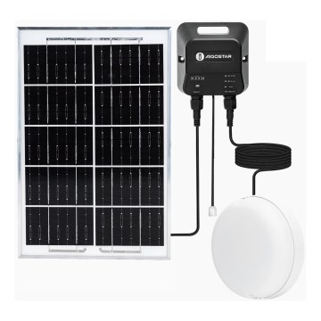 Aigostar - LED-aurinkovalaisin LED/70W/12V 6000 mAh 6500K IP65 halkaisija 20,5 cm + kaukosäädin