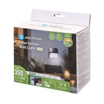 Aigostar - LED aurinkokäyttöinen valaisin liiketunnistimella LED/2,4W/3,7V 1800 mAh IP65