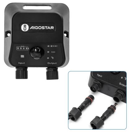 Aigostar - LED-aurinkokattovalaisin anturilla 2xLED/70W/12V 12000 mAh 6500K IP65 halkaisija 12 cm + kauko-ohjain