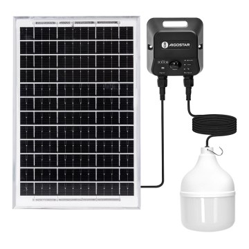 Aigostar - LED-aurinkovalaisin tunnistimella 70 W/12 V 6000 mAh 6500 K IP65 halkaisija 12 cm + kaukosäädin