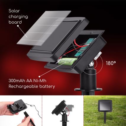 Aigostar - LED-aurinkoketju 10xLED/3,8 m IP44 kylmänvalkoinen 400 mAh