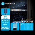 Aigostar - LED-aurinkovalosarja, 100 LED / 8 toimintoa, 4 x 1 m, 800 mAh, IP65, kylmänvalkoinen