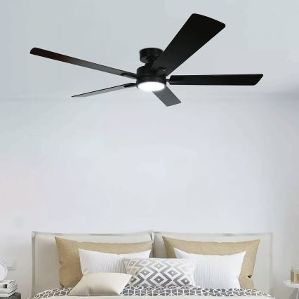 Aigostar - himmennettävä LED-kattotuuletin, 20 W, 230 V, 2700-6500 K, 132 cm, musta + kaukosäädin
