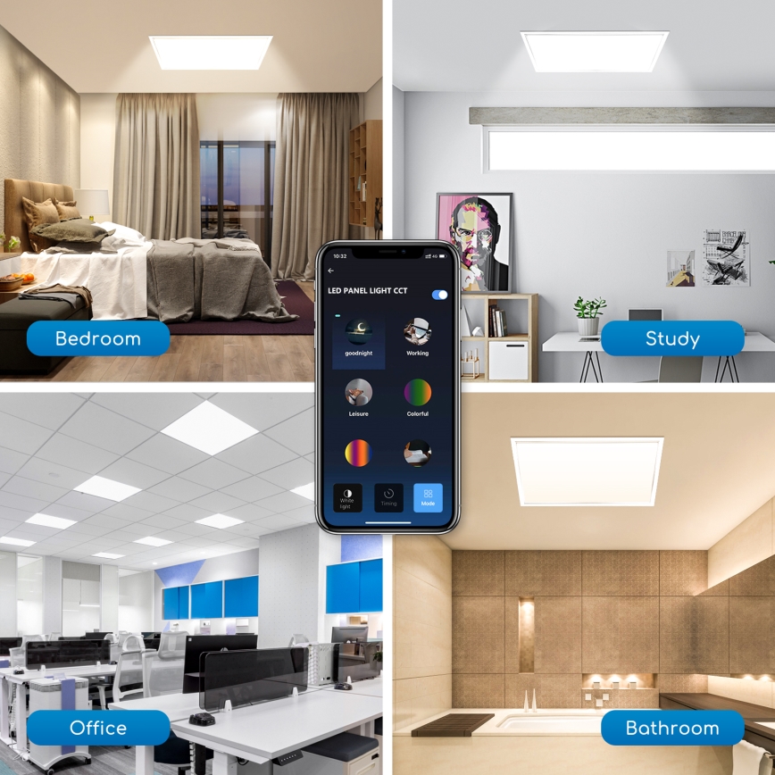 Aigostar - LED himmennettävä alasvalopaneeli 32W/230V Wi-Fi 60x60 cm