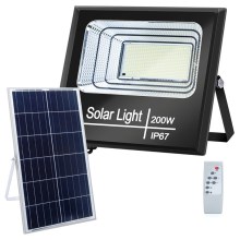 Aigostar - LED Himmennettävä aurinko valonheitin LED/200W/3,2V IP67 + kaukosäädin