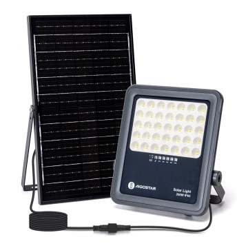 Aigostar - LED himmennettävä aurinkokäyttöinen valonheitin LED/200W/3,4V IP65 15000 mAh + kaukosäädin