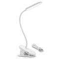 Aigostar - LED Himmennettävä ja ladattava pöytälamppu klipsillä LED/2,5W/5V valkoinen
