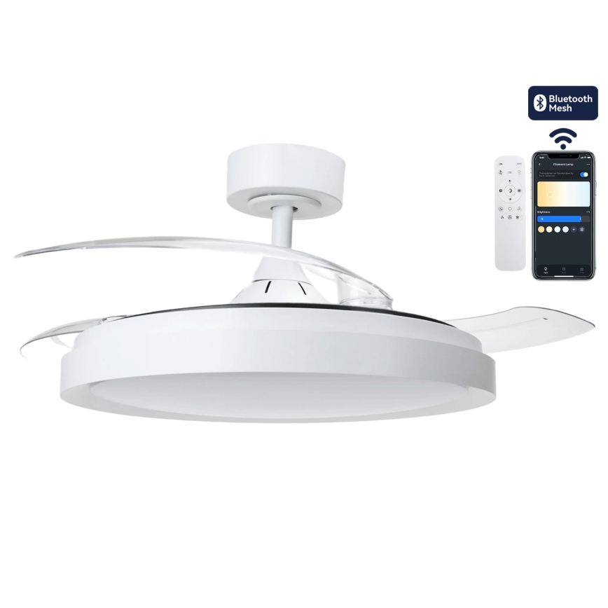 Aigostar - LED himmennettävä kattotuuletin LED/50W/230V 2700–6500K Ø 106 cm valkoinen + kaukosäädin
