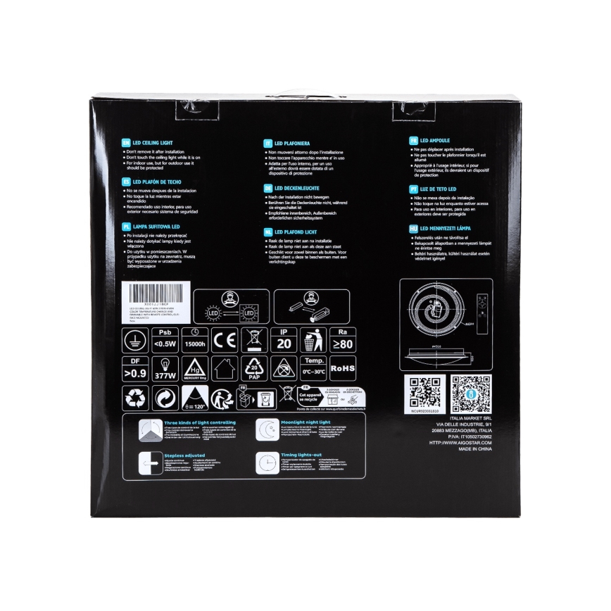 Aigostar - himmennettävä LED-kattovalaisin LED/60W/230V 2700–6500 K Ø 52,7 cm kromi + kaukosäädin