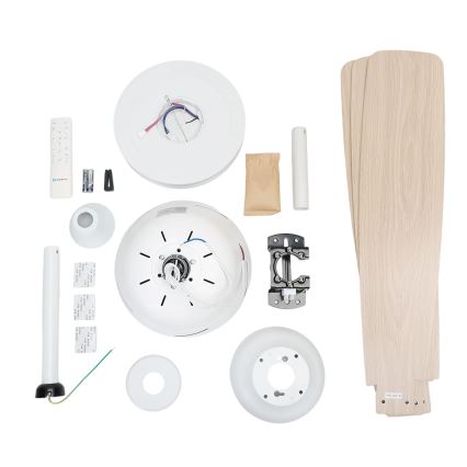 Aigostar - LED himmennettävä kattovalo LED/20W/230V 2700-6500K 132cm valkoinen/beige + kauko-ohjaus