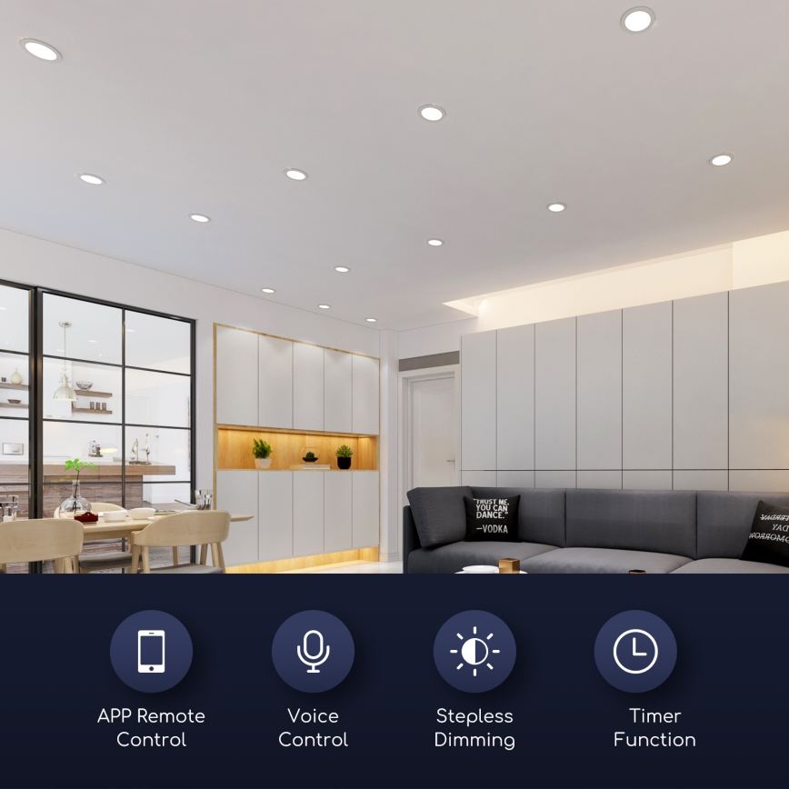 Aigostar - LED Himmennettävä kattovalo 6W/230V d. 11,5 cm Wi-Fi