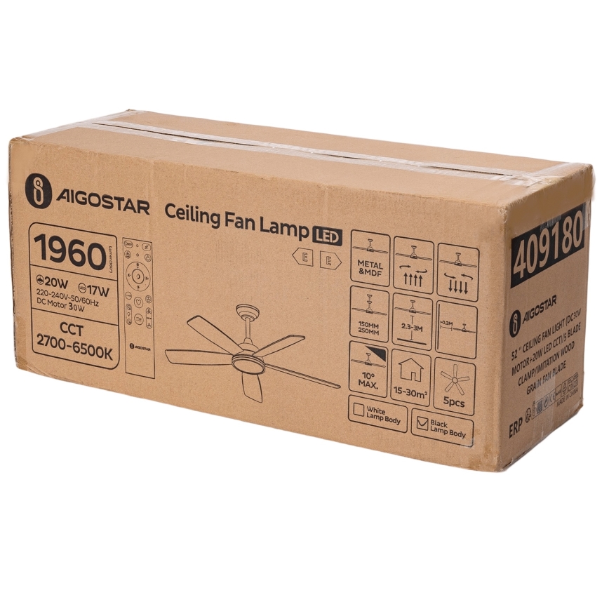Aigostar - LED himmennettävä kattovalo LED/20W/230V 2700-6500K 132cm beige + kauko-ohjaus