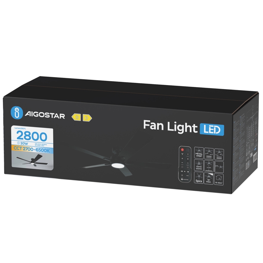Aigostar - LED himmennettävä kattovalo LED/20W/230V 2700-6500K 132cm ruskea + kauko-ohjaus