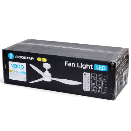 Aigostar - LED himmennettävä kattovalo LED/20W/230V 2700-6500K 132cm valkoinen + kauko-ohjaus