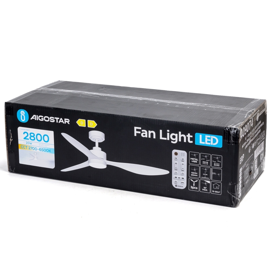 Aigostar - LED himmennettävä kattovalo LED/20W/230V 2700-6500K 132cm valkoinen + kauko-ohjaus