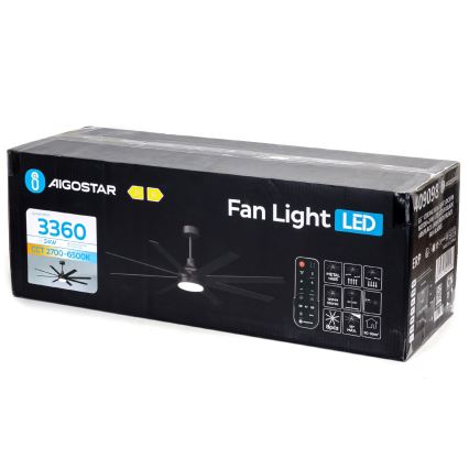 Aigostar - LED himmennettävä kattovalo LED/24W/230V 2700-6500K 165cm musta + kauko-ohjaus