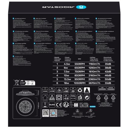 Aigostar - LED himmennettävä kattovalo LED/40W/230V 2700-6500K halkaisija 49 cm + kauko-ohjaus valkoinen