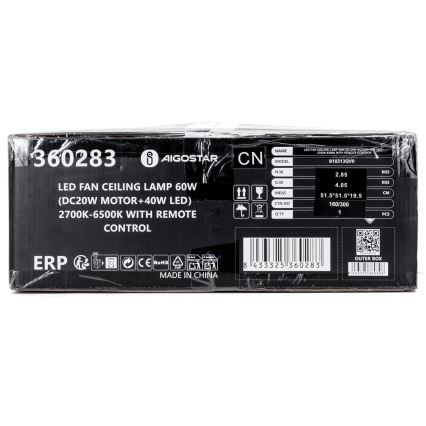 Aigostar - LED himmennettävä kattovalo LED/40W/230V 2700-6500K halkaisija 48 cm + kauko-ohjaus valkoinen