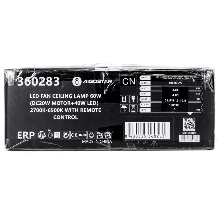 Aigostar - LED himmennettävä kattovalo LED/40W/230V 2700-6500K halkaisija 48 cm + kauko-ohjaus valkoinen