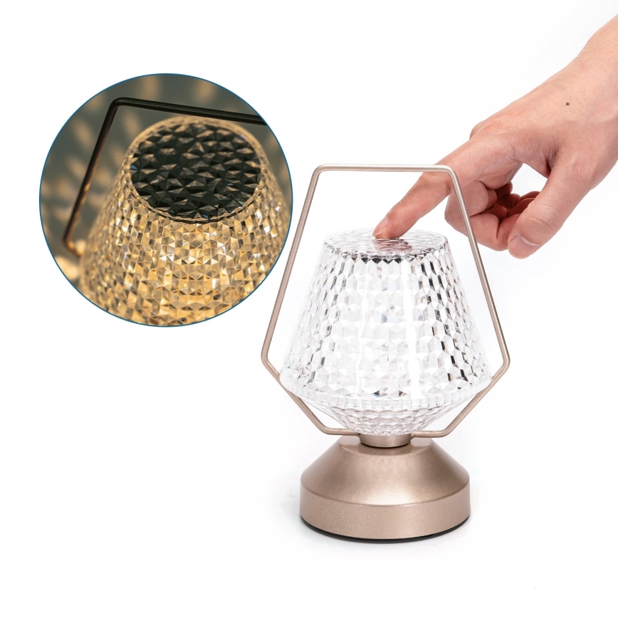 Aigostar - LED himmennettävä ladattava pöytävalaisin LED/1W/5V 2700/4000/6500K 1800mAh 20 cm