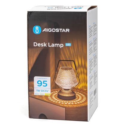 Aigostar - LED himmennettävä ladattava pöytävalaisin LED/1W/5V 2700/4000/6500K 1800mAh 20 cm