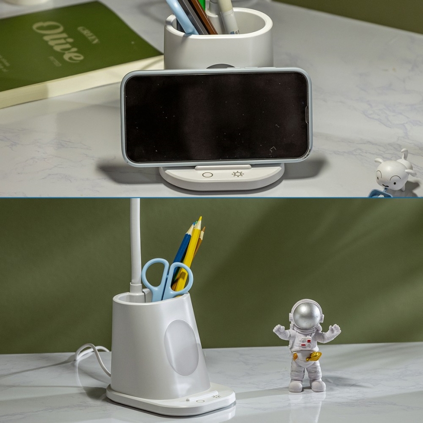 Aigostar - LED himmennettävä ladattava pöytävalaisin LED/2,8W/5V 1800mAh 3000/5000K valkoinen