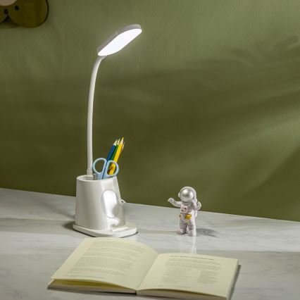 Aigostar - LED himmennettävä ladattava pöytävalaisin LED/2,8W/5V 1800mAh 3000/5000K valkoinen