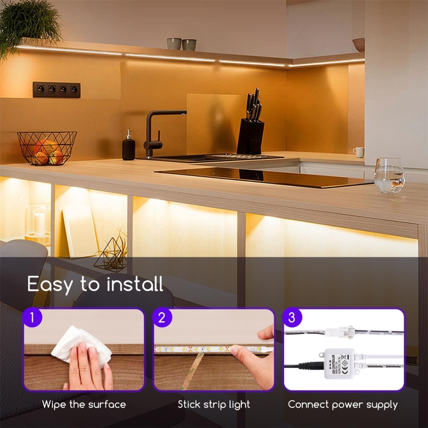 Aigostar - LED Himmennettävä nauha ulkokäyttöön 5m LED/18W/12/230V 3000K IP65