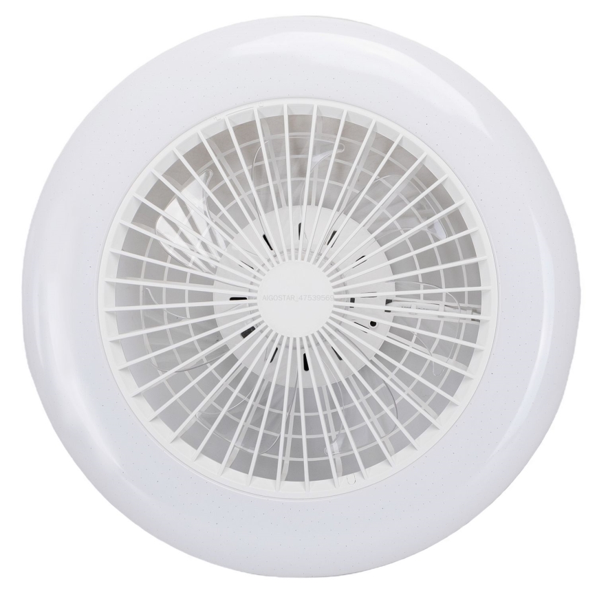 Aigostar - LED himmennettävä kattovalaisin tuulettimella LED/40W/230V 2700-6500K halkaisija 48,5 cm valkoinen + kaukosäädin