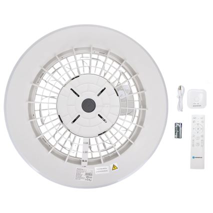 Aigostar - LED himmennettävä kattovalaisin tuulettimella LED/40W/230V 2700-6500K halkaisija 48,5 cm valkoinen + kaukosäädin