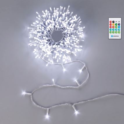 Aigostar - LED himmennettävä ulkokäyttöön jouluköynnös liiketunnistimella 100xLED/3xAA 12m kylmänvalkoinen + kaukosäädin