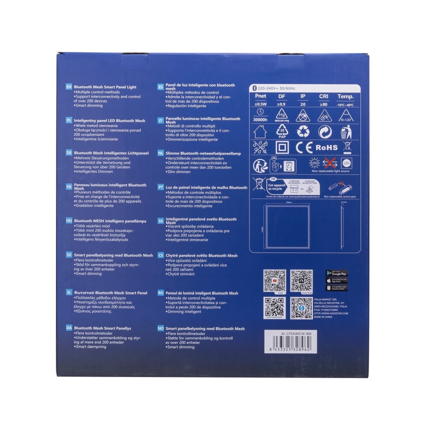 Aigostar - LED Himmennettävä upotettava paneeli MESH LED/36W/230V 2700-6500K 60x60 cm