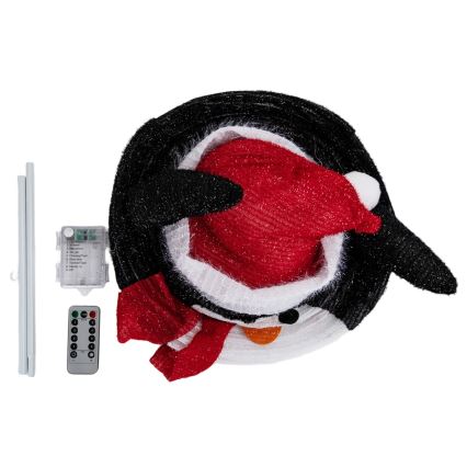 Aigostar - LED-jouluinen ulkokoriste 50xLED/3xAA 0,7m IP44 pingviini + kaukosäädin