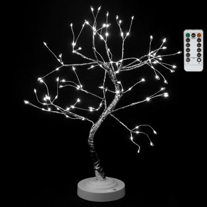 Aigostar - LED-joulukoriste 108xLED/3xAA/8 toimintoa 45 cm kylmänvalkoinen